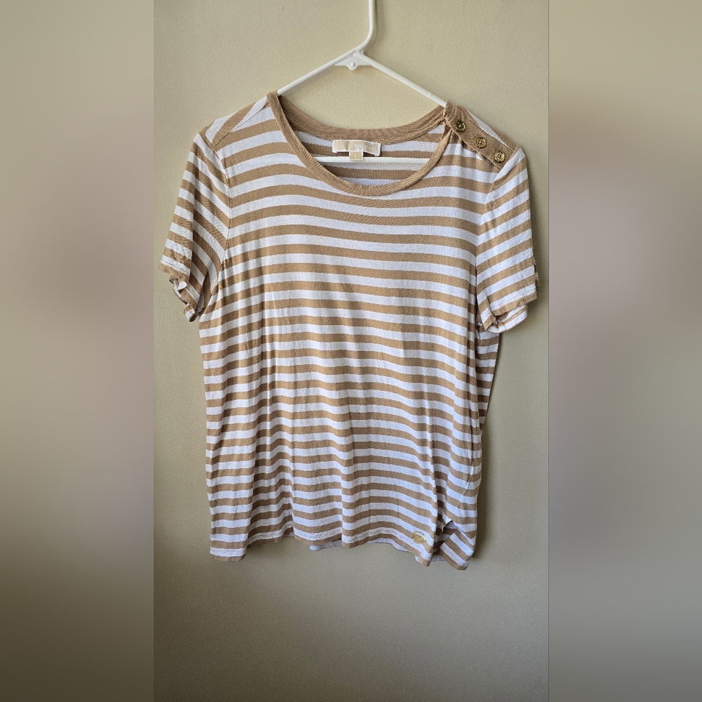 Michael by Michael Kors Womens Striped Top (Large)